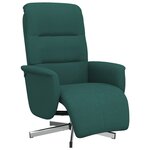 vidaXL Fauteuil inclinable avec repose-pieds vert foncé tissu
