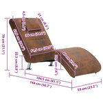 vidaXL Chaise longue avec oreiller marron Similicuir daim