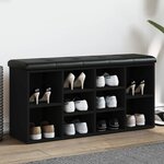 vidaXL Banc à chaussures noir 102x32x50 cm bois d'ingénierie