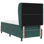 vidaXL Lit à ressorts avec matelas vert foncé 90 x 190 cm en velours
