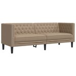 vidaXL Canapé à 3 places Chesterfield cappuccino similicuir