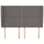 vidaXL Tête de lit avec oreilles Gris 147x23x118/128 cm Similicuir