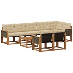 vidaXL Ensemble de canapés d'extérieur 9 pc Naturel et Beige