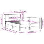 vidaXL Lit bibliothèque sans matelas 135x190 cm bois de pin massif