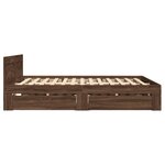 vidaXL Cadre de lit avec tête de lit chêne marron 120x200 cm