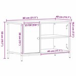 vidaXL Meuble TV chêne artisanal 80 x 40 x 50 cm Bois d'ingénierie