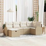 vidaXL Ensemble de canapé de jardin avec coussin 6 Pièces beige et crème