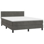 vidaXL Sommier à lattes de lit avec matelas LED Gris foncé 140x190 cm
