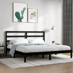 vidaXL Cadre de lit Noir Bois de pin massif 200x200 cm