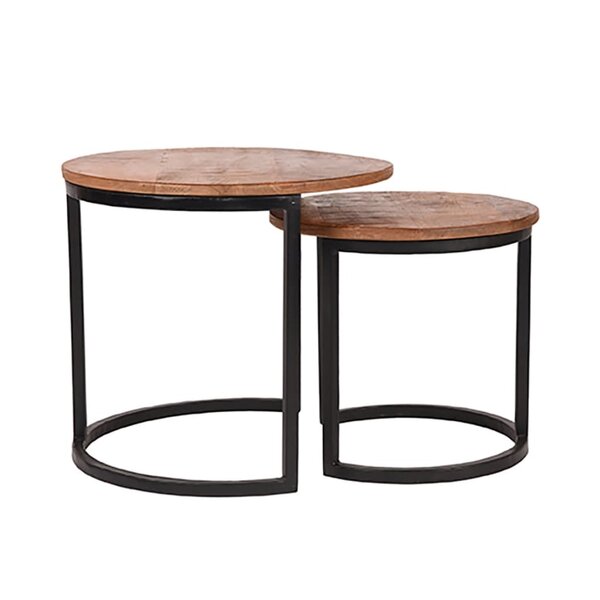 LABEL51 Ensemble de 2 tables basses Duo Bois/Noir