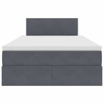 vidaXL Lit avec rangement et LED Gris foncé 120 x 190 cm Velours