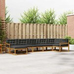 vidaXL Ensemble de canapés d'extérieur 7 pc Naturel et Anthracite