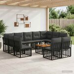 vidaXL Ensemble de canapés d'extérieur 12 pc Noir et Gris foncé