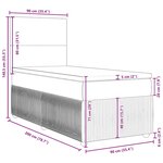 vidaXL Sommier à lattes de lit avec matelas Crème 90x200 cm Tissu
