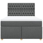 vidaXL Sommier à lattes de lit avec matelas Gris foncé 140x190cm Tissu