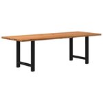 vidaXL Table à manger marron clair bois de chêne massif rectangulaire