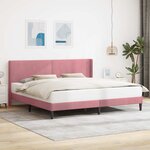 vidaXL Cadre de lit avec tête de lit Rose 180 x 200 cm Velours