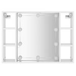 vidaXL Armoire de miroir avec LED Blanc brillant 76x15x55 cm