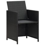 vidaXL Chaises de jardin lot de 2 avec coussins Résine tressée Noir