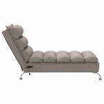 vidaXL Chaise longue de massage avec coussins taupe tissu