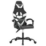vidaXL Chaise de jeu pivotante Noir et blanc Similicuir