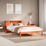 vidaXL Lit bibliothèque sans matelas cire marron 135x190 cm pin massif