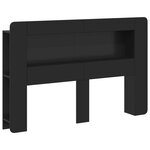 vidaXL Cabinet de Tête de Lit avec stockage Noir Bois d’ingénierie
