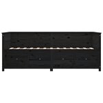 vidaXL Lit de jour sans matelas noir 100x200 cm bois de pin massif