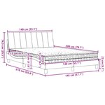 vidaXL Lit avec matelas gris foncé 140x200 cm tissu