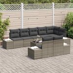 vidaXL Ensemble de canapé de jardin avec stockage Gris Poly rotin