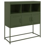 vidaXL Buffet vert olive 100 5x39x107 cm acier