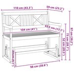 vidaXL Banc de jardin balancelle 2 places 110x59x97 cm en bois d'acacia costaud