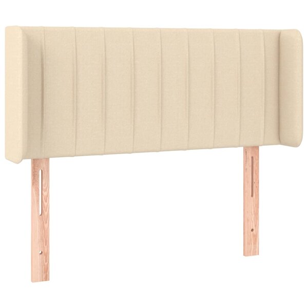 vidaXL Tête de lit avec oreilles Crème 103x16x78/88 cm Tissu