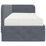 vidaXL Cadre de lit d'angle Gris foncé 80 x 200 cm Velours