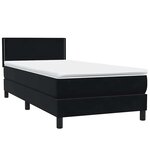 vidaXL Sommier à lattes de lit avec matelas noir 90x210 cm velours