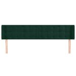vidaXL Tête de lit avec oreilles Vert foncé 203x16x78/88 cm Velours