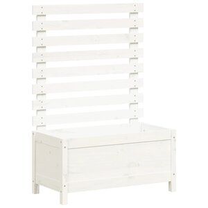 vidaXL Jardinière avec support blanc 79x39 5x114 cm bois de pin massif
