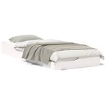 vidaXL Cadre de lit surélevé Blanc 100 x 220 cm Bois massif en pin