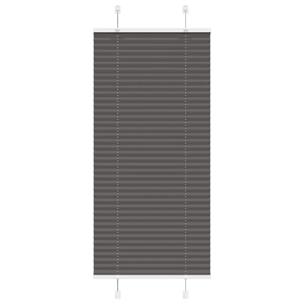 vidaXL Store plissé noir 55x150 cm largeur du tissu 54 4 cm polyester