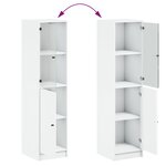 vidaXL Buffet avec porte en verre blanc 35x37x142 cm