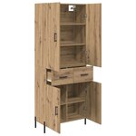 vidaXL Haut Armoire Montage mural Chêne artisanal 69 5 x 34 x 180 cm