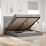 VidaXL Cadre de lit ottoman avec matelas taupe 180x200 cm tissu