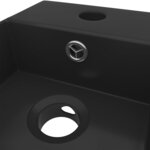 vidaXL Lavabo de salle de bain avec trop-plein Céramique Noir mat