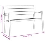 vidaXL Banc de jardin Marron 118 x 54 x 77cm Acier