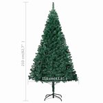 vidaXL Arbre de Noël artificiel pré-éclairé et boules vert 210 cm PVC