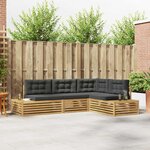 vidaXL 4 Pièce Ensemble de canapés d'extérieur Polyester Blanc