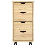 vidaXL Cabinet roulant Marron 65 5 x 34 x 39 cm Bois de Pin Massif