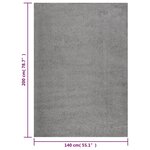 Vidaxl tapis shaggy à poils longs gris 140x200 cm