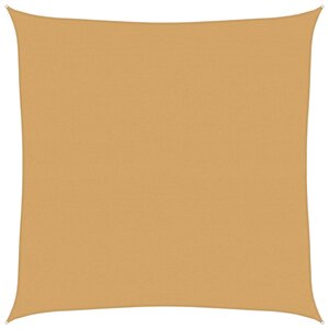 vidaXL Voile d'ombrage 160 g/m² carré sable 6x6 m PEHD