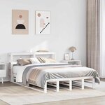vidaXL Cadre de lit sans matelas blanc 140x190 cm bois de pin massif